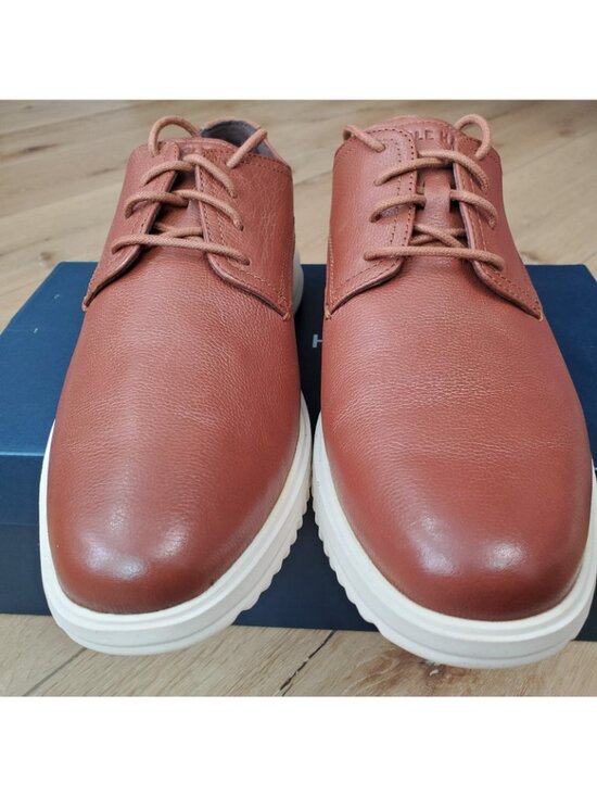 Cole Haan Grand+ Plain Toe Oxford Mens 10 M British Tan Leather Shoes C36935 NEW main image 4